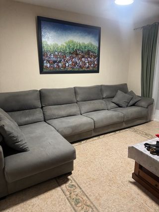 Sofá chaise longue gris