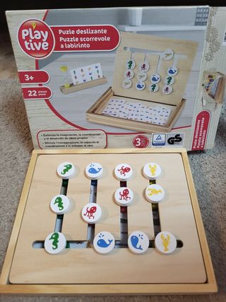 Puzzle deslizante madera educativo
