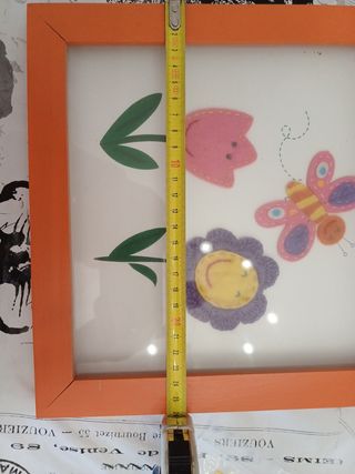 Quadro bimbi fiori farfalla