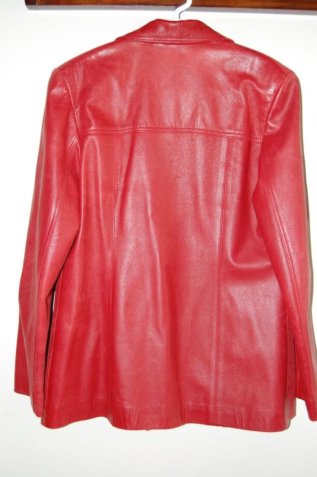 Chaqueta piel roja Monaco Leather - L