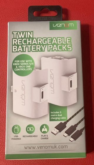 Mando Xbox inalámbrico blanco + cable y baterias