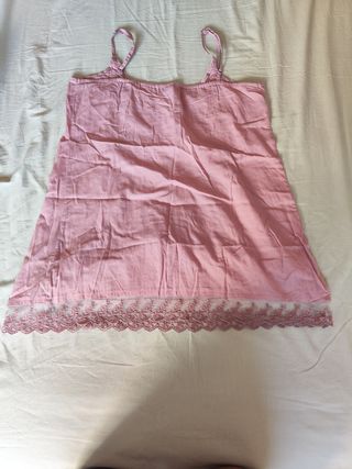 Camisa tirantes rosa con encaje