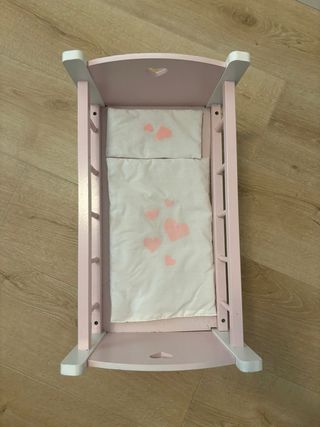 Cuna mecedora bebé juguete rosa