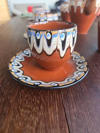 Juego café cerámico vintage - 4 servicios