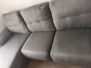 Sofá chaise longue gris - 3 plazas