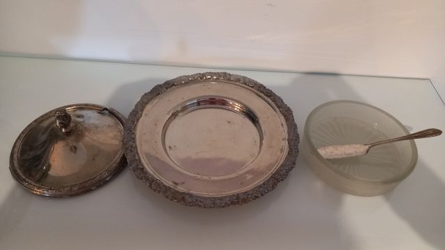 Mantequillera vintage plata