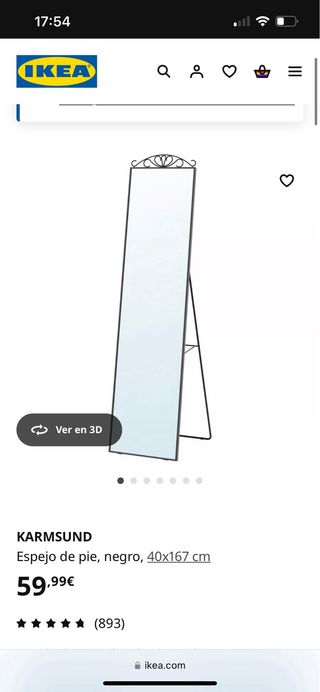 Espejo IKEA KARMSUND - Negro/Plata