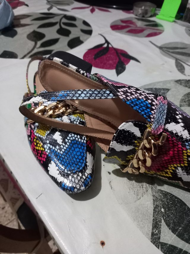 Zapatos planos estampados serpiente