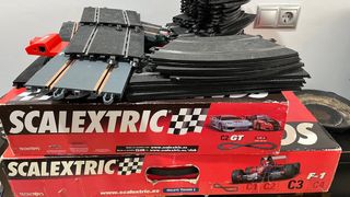 2 Scalextric: 7 curvas R1 + lote