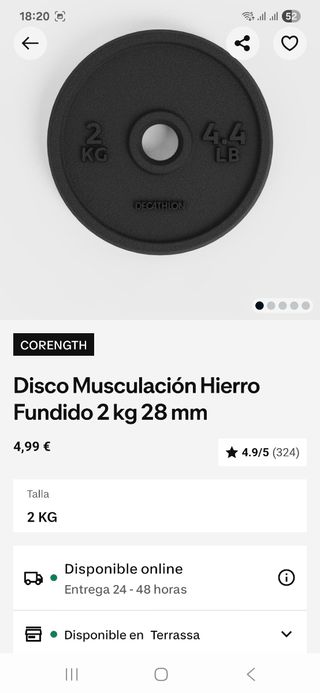 Soporte mancuernas, 6 barras, discos y cierre