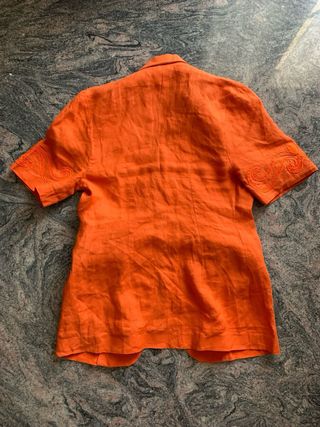 Camicia lino arancione vintage
