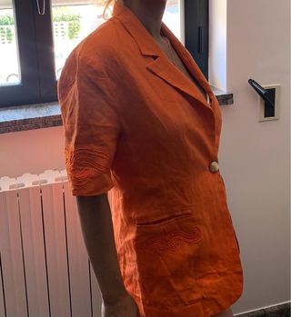 Camicia lino arancione vintage