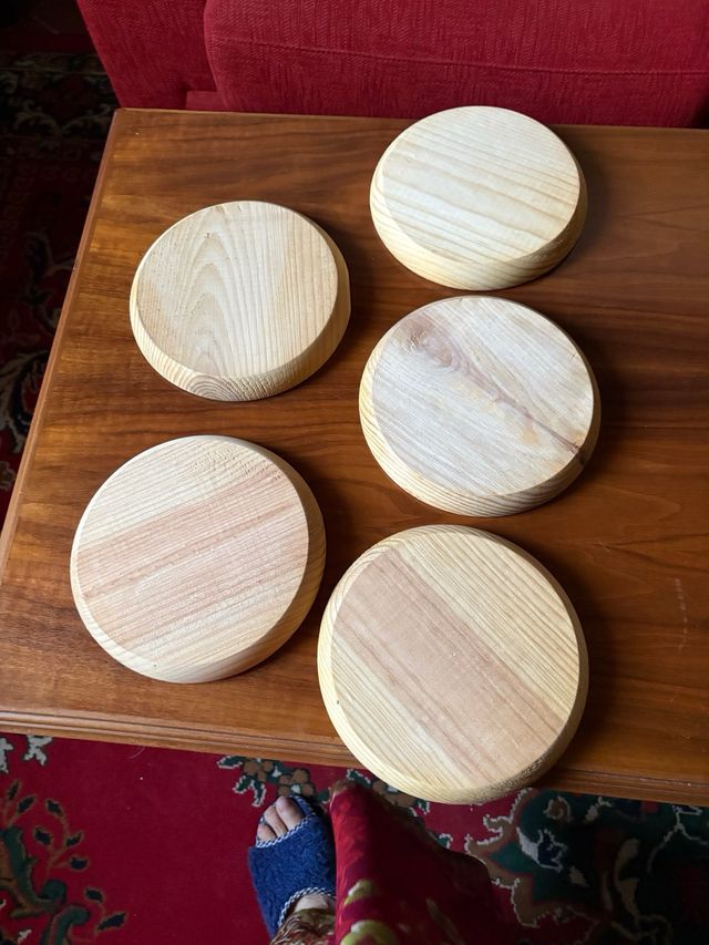 5 Tablas Madera Redondas 17'5cm