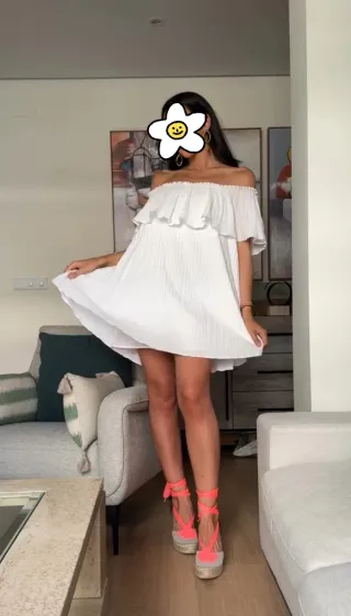 Vestido blanco Zara - Talla M