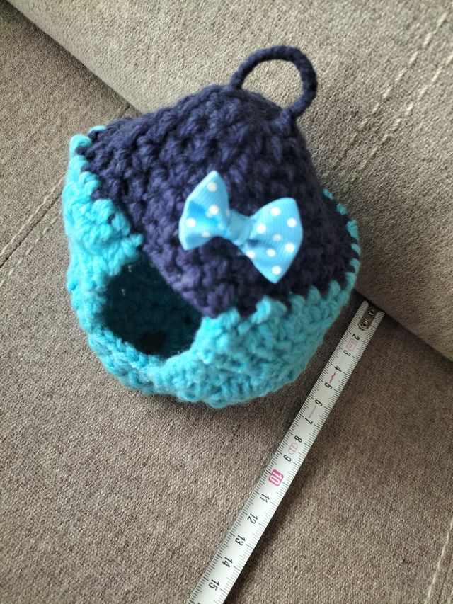 Saquito nido pajaros azul turquesa