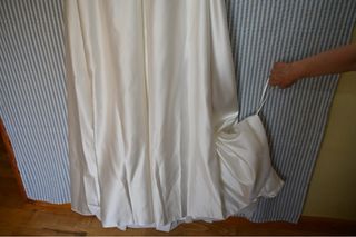 Vestido novia talla 46 - Blanco con una banda azul