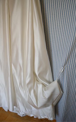 Vestido novia talla 46 - Blanco con una banda azul