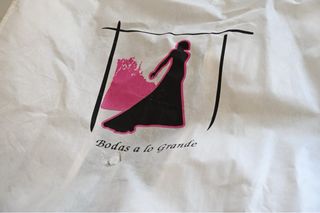 Vestido novia talla 46 - Blanco con una banda azul