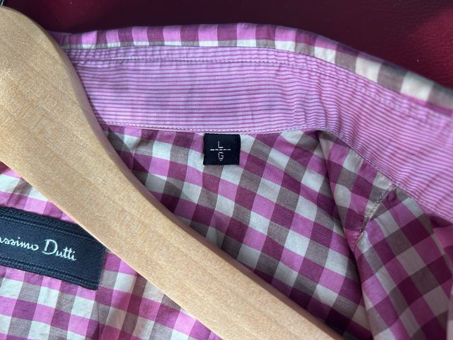 Camisa Massimo Dutti cuadros rosa-beige