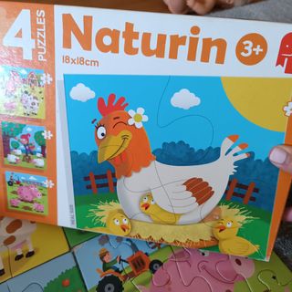 4 Puzzles varios (16, 12, 9, 6 piezas)