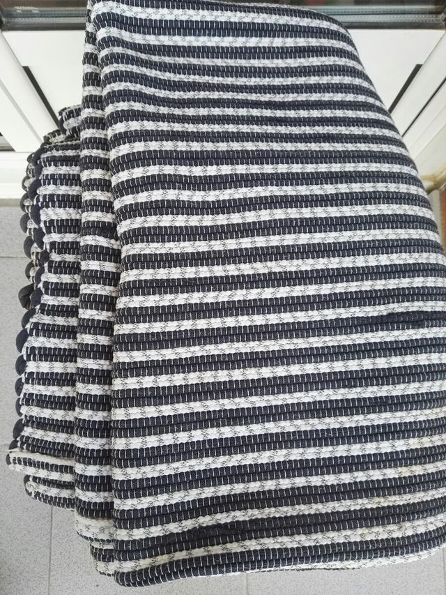 Alfombra algodón blanco-negro