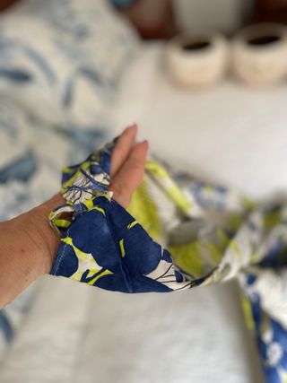 Vestido corto estampado flores-amarillo