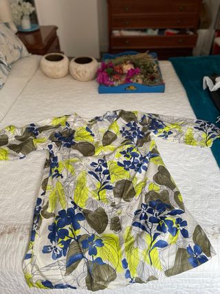 Vestido corto estampado flores-amarillo