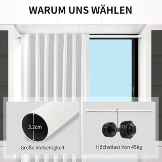 Barra Cortina Joydeco 410-460cm Blanca