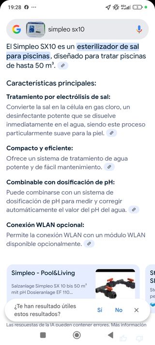 Depuradora piscina Simpleo  Ionizador Sal
