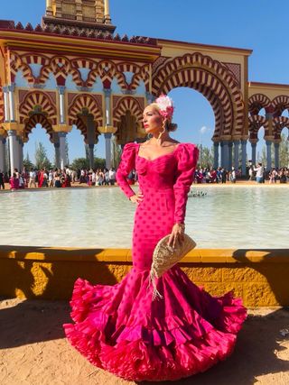 Traje Flamenca rosa Siempreviva
