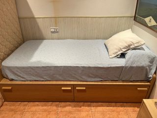 Cama cajonera 90cm -madera marrón