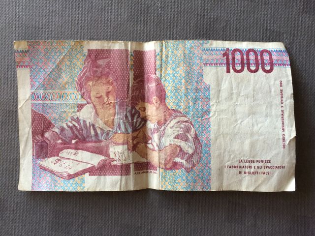 Banconota da 1000 lire - M. Montessori.