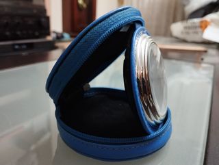 Reloj despertador petaca cremallera azul