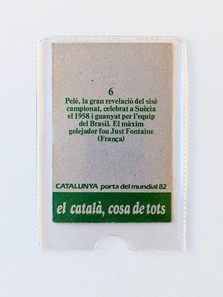 CROMO PELÉ PORTA MUNDIAL 1982 NÚMERO 6