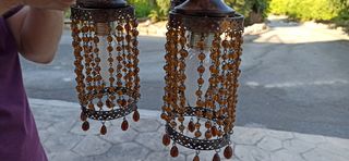 Lámpara de abalorios techo 3 luces