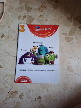 3. Escuela de genios. Cuadernos de refuerzo. Educación Primaria. A partir de 8 años. Lengua: nombre, adjetivo, verbo, adverbio.