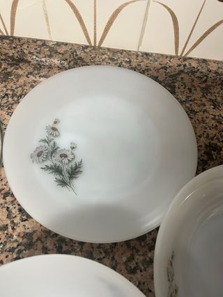 Vajilla Arcopal Margaritas Blancas