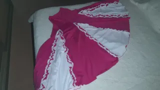 Falda fucsia y blanca flamenco