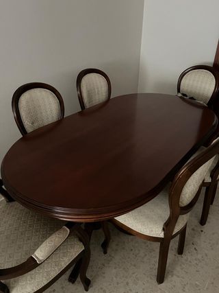 Mesa oval extensible madera