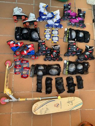 Patines, patinete , patín y protecciones