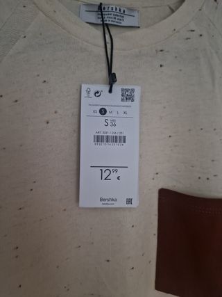 Camiseta Bershka beige talla S