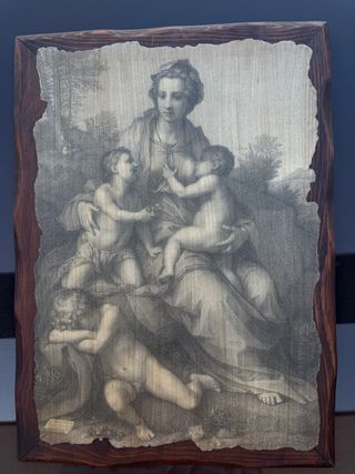 Retablo madera Virgen niños