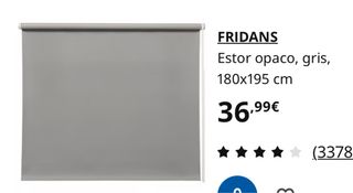 Estor FRIDANS Gris 180x195cm