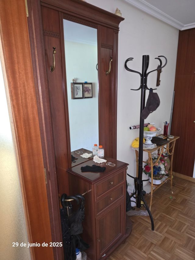 Mueble recibidor madera espejo