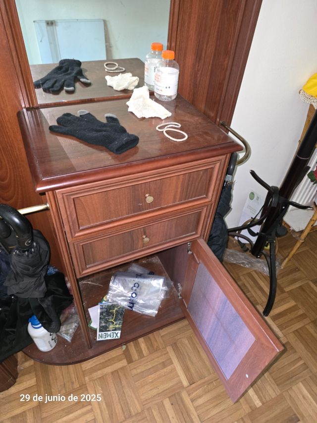 Mueble recibidor madera espejo