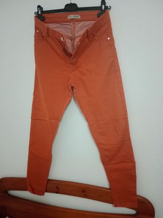 Pantalones pitillo Denim Co. - Naranja y Verde azu