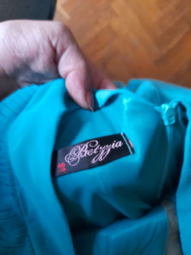 Vestido largo turquesa fiesta