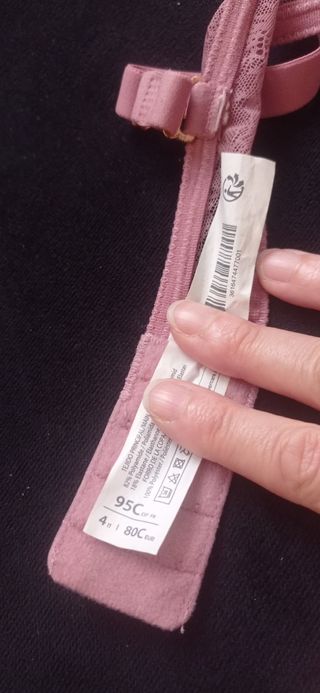 Sujetador rosa  triangular de encaje