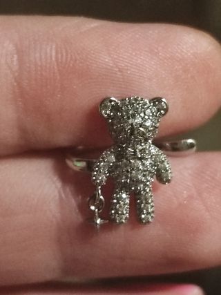 Pendiente earcuff osito plateado