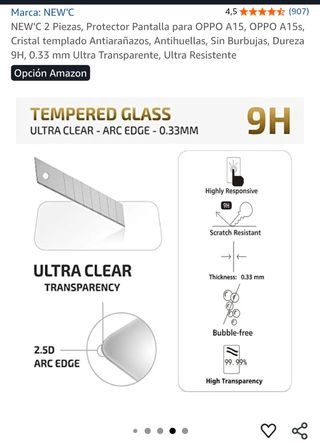 2 Protezioni schermo OPPO A15 NEW'C